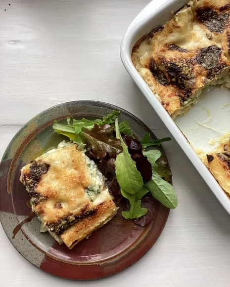 Rachel Roddy's Dish for Lasagne with Zucchini and Cheese Medley